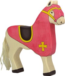Holztiger Holz Spielfigur Pferd rot - Fantasie Spielzeug