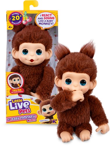 Moose interaktives Kuscheltier Little Live Pets Babyäffchen braun Cherri