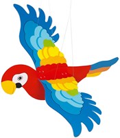 Goki Holz-Papagei Schwebefigur - buntes Mobile Spielzeug 65 cm-3