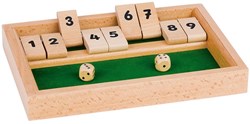 Goki Holz Würfelspiel Shut the Box Lernspiel Gesellschaftsspiel
