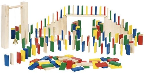 Goki Domino Rally Holzspielset - 250 Teile - pädagogisches Spielzeug