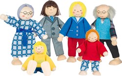 Goki Puppenhaus Biegepuppen City Familie Holzspielzeug