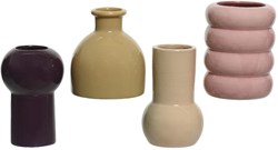 Decoris Porzellanvase modern rosa Dekoration 12cm - stilvolle Vase