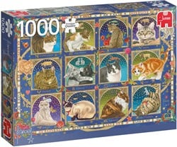 Jumbo-Puzzle Horoskop - Katzen - 1000 Teile