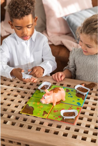 Jumbo Poepie Knor - Kinderspiel Brettspiel ab 3 Jahren mit Schweinchen-3