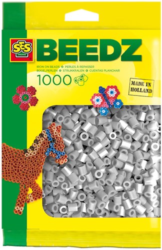 Ses Bügelperlen grau - 1000 Stück - kreative Nachfüllpackung