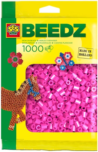 SES Creative Beedz Bügelperlen 1000 neon rosa