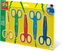 Ses Zickzack Scheren - Bastelscheren Set für Kinder 5 Stück kreativ