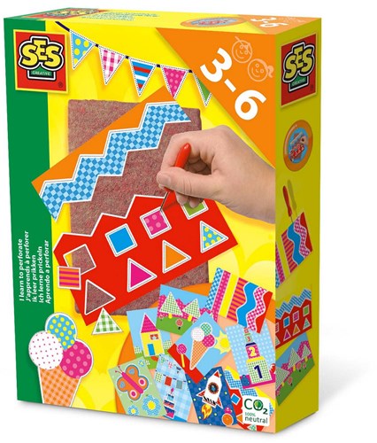 Ses Montessori Spielzeug Prickelset - Ich lerne prickeln - kreatives Basteln