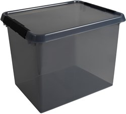 Aufbewahrungsbox Kunststoff grau schwarz 52L - Comfortline mit Deckel