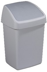 Sunware Delta Abfalleimer 10 Liter grau - Schwingdeckel - Kunststoff