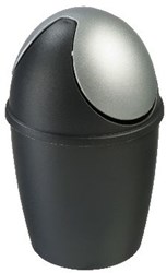 Sunware Tischabfalleimer schwarz/silber 1,5L - kompakter Mülleimer