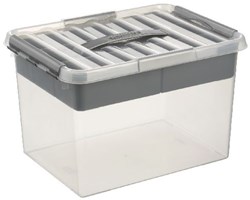 Sunware Aufbewahrungsbox Q-line 22 Liter transparent Metall - Kunststoff