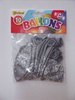 Globos Ballons 25 Jahre Jubiläum silber 8 Stück metallic PVC