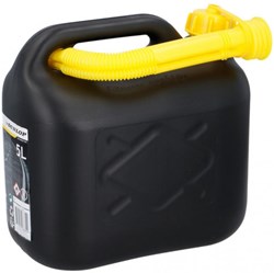 Jerrycan 5 Liter schwarz benzinbeständig Kunststoff mit Ausgießer