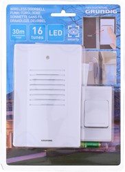 Grundig kabellose Türklingel weiß mit 16 Melodien und 30m Reichweite
