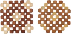 Alpina Holz Topfuntersetzer braun 19x19cm und 21cm sortiert