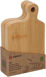 Alpina Bambus Servierbrett Multicolor Set 4 Stück Küchenzubehör