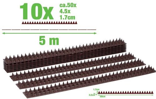 Kinzo Kunststoff Zaunspitzen Set 10 Stück 50cm für Gartensicherheit