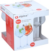 Alpina gin tonic gläser set 4 stück - große cocktailgläser 730ml