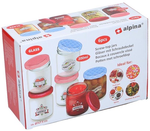 Alpina Vorratsglas Set 6-teilig 200ml luftdicht transparent Glas