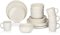 Alpina Tafelgeschirr Set 16-teilig Keramik creme für 4 Personen - spülmaschinenfest