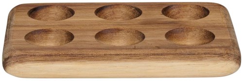 Alpina Holz Eierablage für 6 Eier - stilvoller brauner Eierhalter