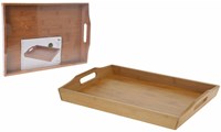 Bambus Tablett rechteckig 43x29x5 cm hellbraun nachhaltiges Holz