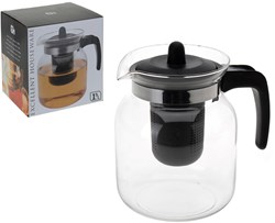 Excellent Houseware Teekanne Glas 1,5 Liter mit Infuser - Weiß