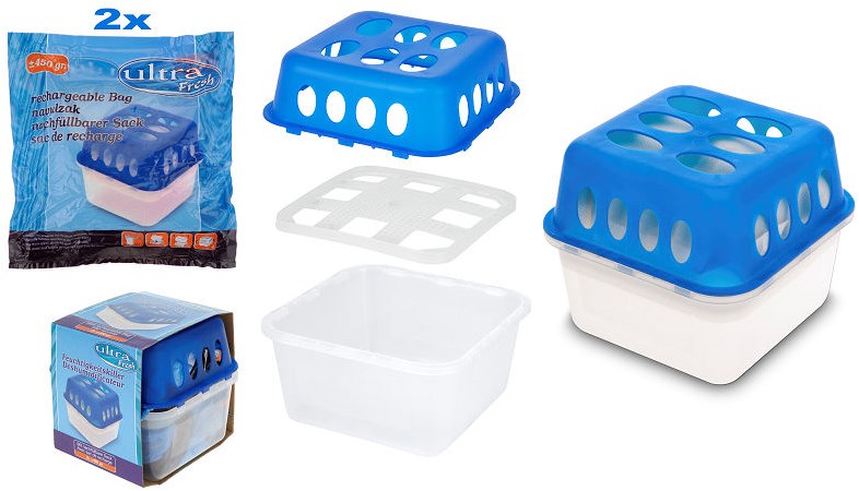Koopman Ultra Fresh Luftentfeuchter nachfüllbar mit 2x 400g Nachfüllpackungen Planet Happy DE