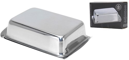 Excellent Houseware Butterdose Edelstahl silber - Aufbewahrungsbox für Butter