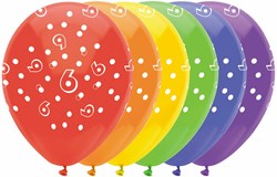 Ballonnen Zahlen Geburtstag 6 Jahre - Set mit 6 bunten Ballons
