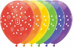 Ballons Zahlen Geburtstag 8 Jahre - Set mit 6 bunten Ballons