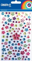 Diamantjes Flower Mix Bastelset multicolor - 150 Stück Glitzer