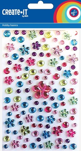 Diamantjes Flower Mix Bastelset multicolor - 150 Stück Glitzer