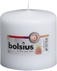 Bolsius Stumpenkerze weiß - Zylinderkerze 10x10 cm für Dekoration