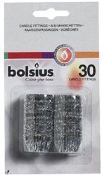 Bolsius Kerzenadapter Silber - Set mit 30 Aluminium-Passringen