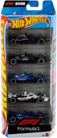 Hot Wheels F1 Spielzeugautos - 5er-Set Metall-Rennwagen 1:64