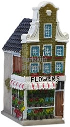 Harlekijn 3D niederländisches Giebelhaus Flowers Polystone Spielzeug Deko