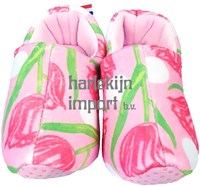 Harlekijn Hausschuhe Tulpenmuster rosa Größe 39-41 bequeme Pantoffeln-2