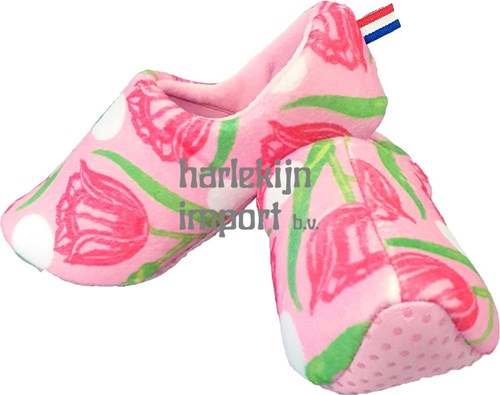 Harlekijn Hausschuhe Tulpenmuster rosa Größe 39-41 bequeme Pantoffeln