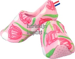 Harlekijn Kinder Hausschuhe Tulpenmuster rosa Größe 25-30 Pantoffeln