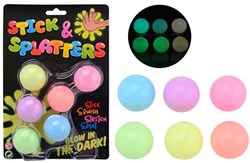 Johntoy glow in the dark Spielzeug Sticky Stretch Bälle 6 Stück