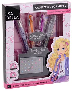 Isabella body art glitter tattoo set in doos