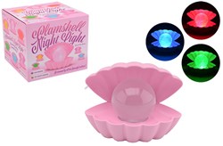 Johntoy Nachtlicht rosa LED Perle Muschel mit USB Anschluss Kinderzimmer