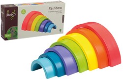 Jouéco Holz Regenbogen Stapelturm 7-teilig Montessori Spielzeug