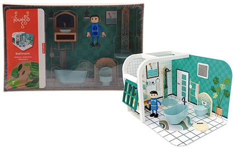 Jouéco Holz Badezimmer Spielset Puppenhaus - pädagogisches Spielzeug