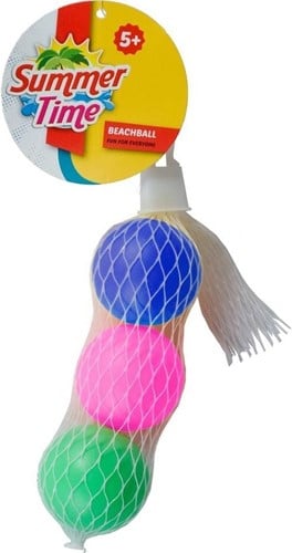 Summertime beachball bälle - strandspielzeug - 3 stück im netz-3