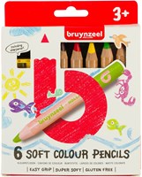 Bruynzeel Buntstifte Soft Set 6 Stück für Kinder ab 3 Jahren