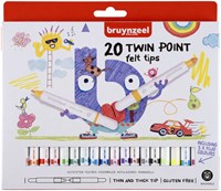 Bruynzeel Filzstifte Twin Point 20 Stück Set für Kinder